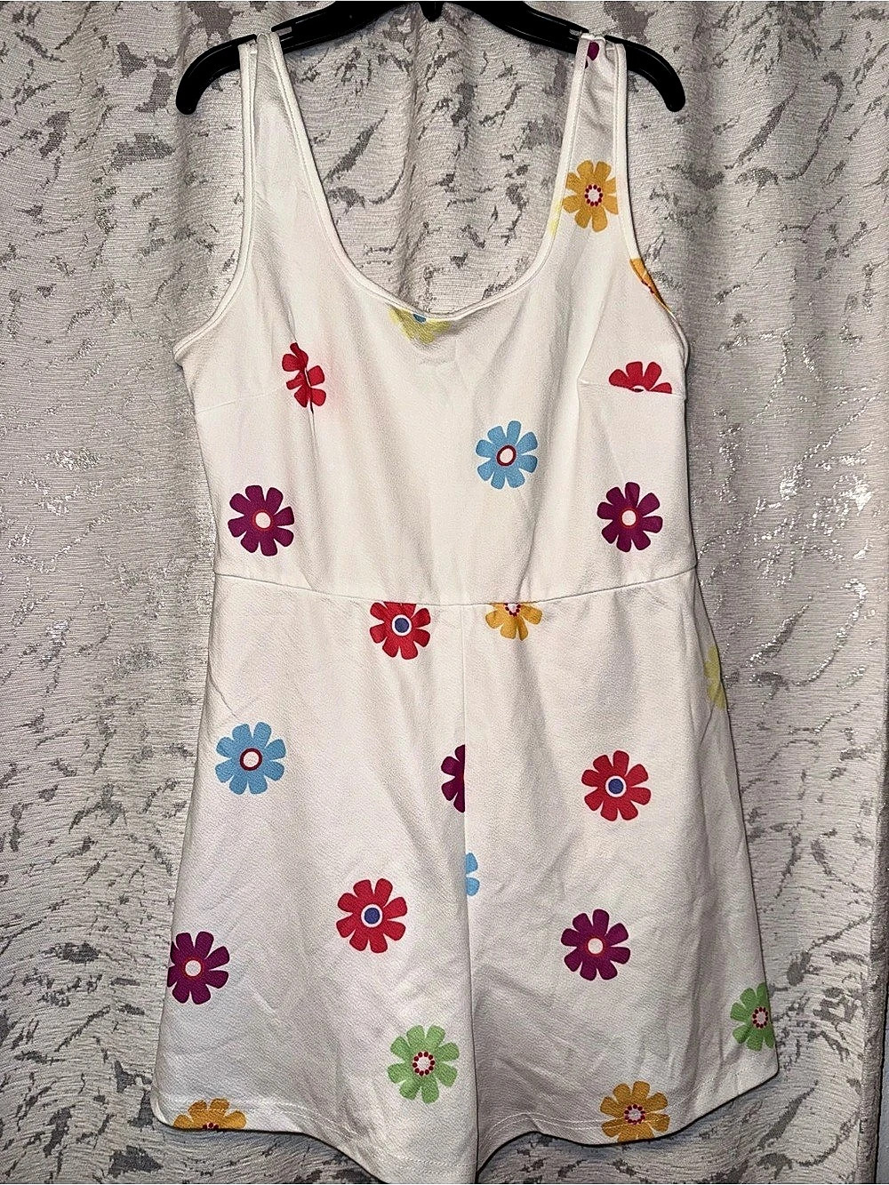 Floral Mini Dress in White & Pink Like New